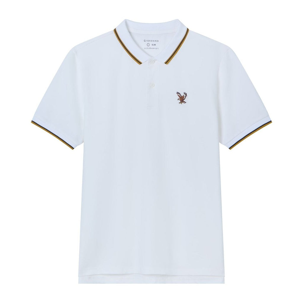 Giordano Men's Slim Fit Lycra Pique Polo Shirt - first_variant_option_2 Premium Polo for Giordano