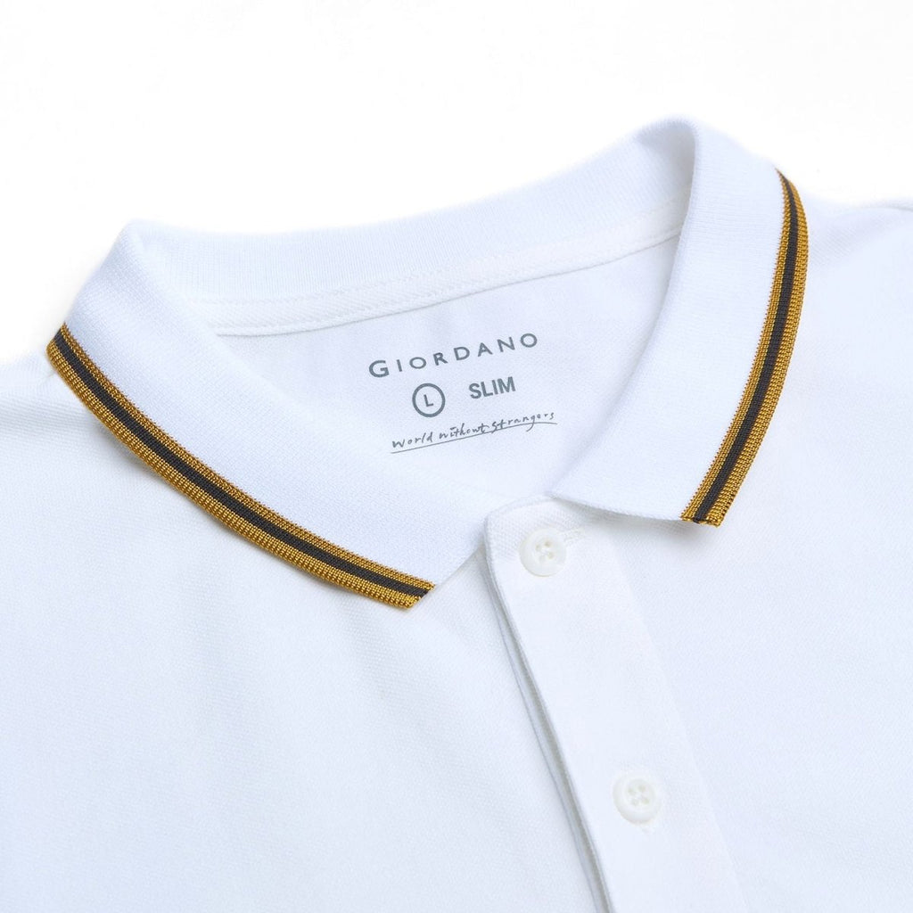 Giordano Men's Slim Fit Lycra Pique Polo Shirt - first_variant_option_2 Premium Polo for Giordano