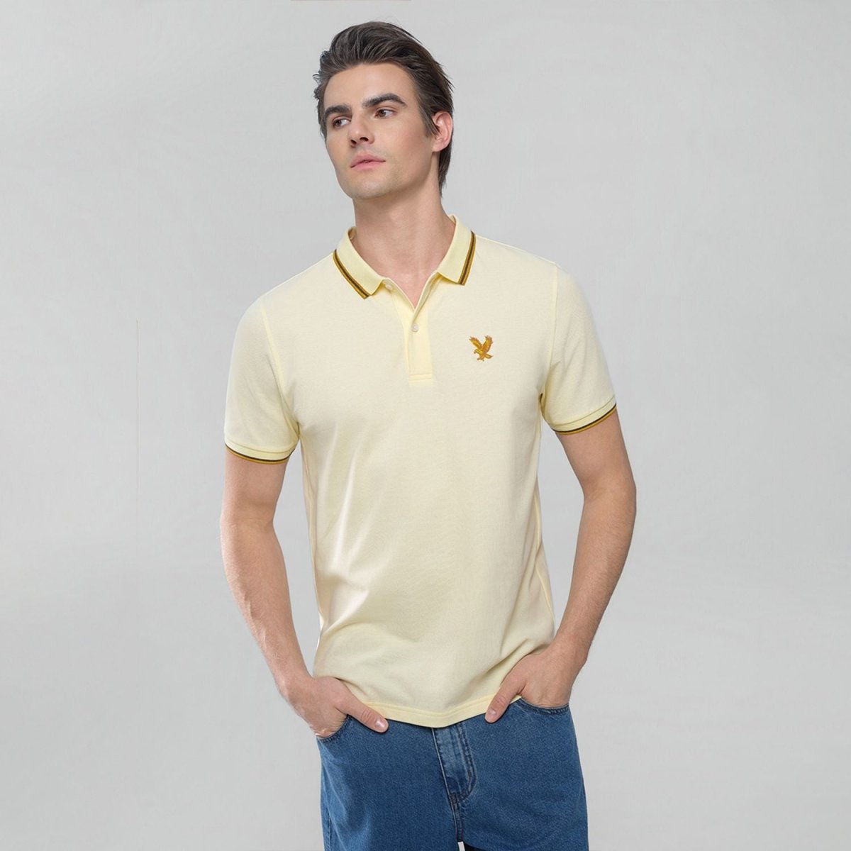 Giordano Men's Slim Fit Lycra Pique Polo Shirt - first_variant_option_2 Premium Polo for Giordano