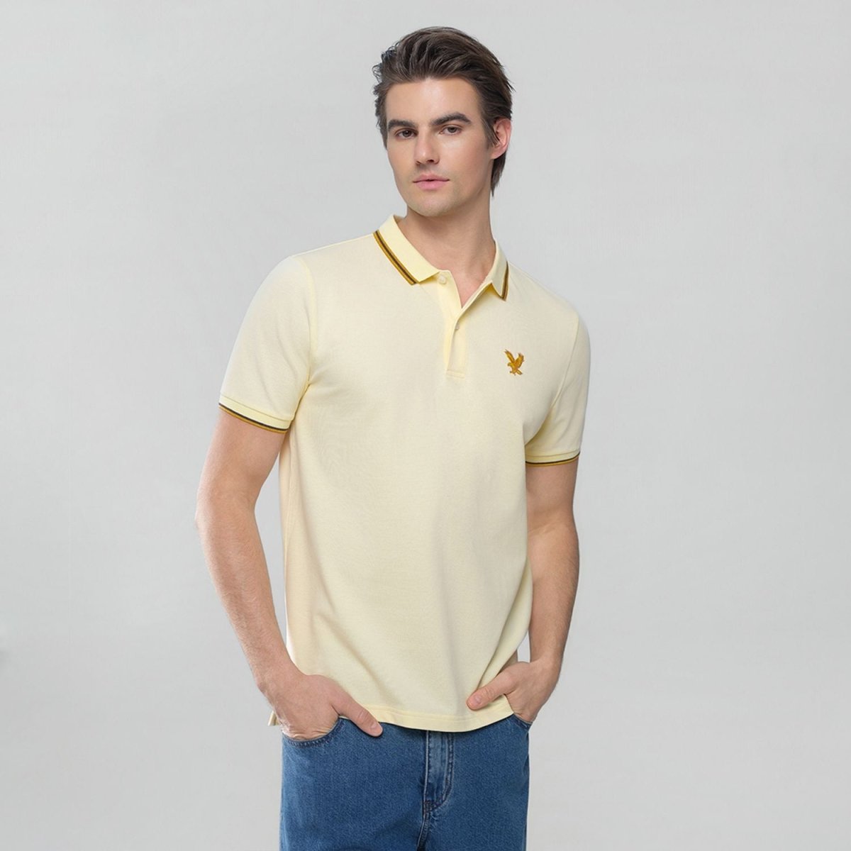 Giordano Men's Slim Fit Lycra Pique Polo Shirt - first_variant_option_2 Premium Polo for Giordano