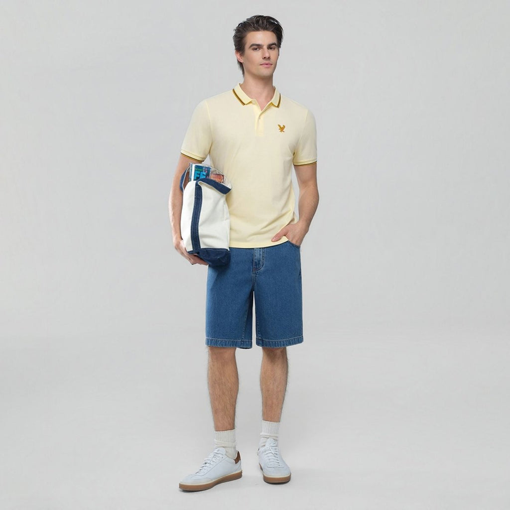 Giordano Men's Slim Fit Lycra Pique Polo Shirt - first_variant_option_2 Premium Polo for Giordano