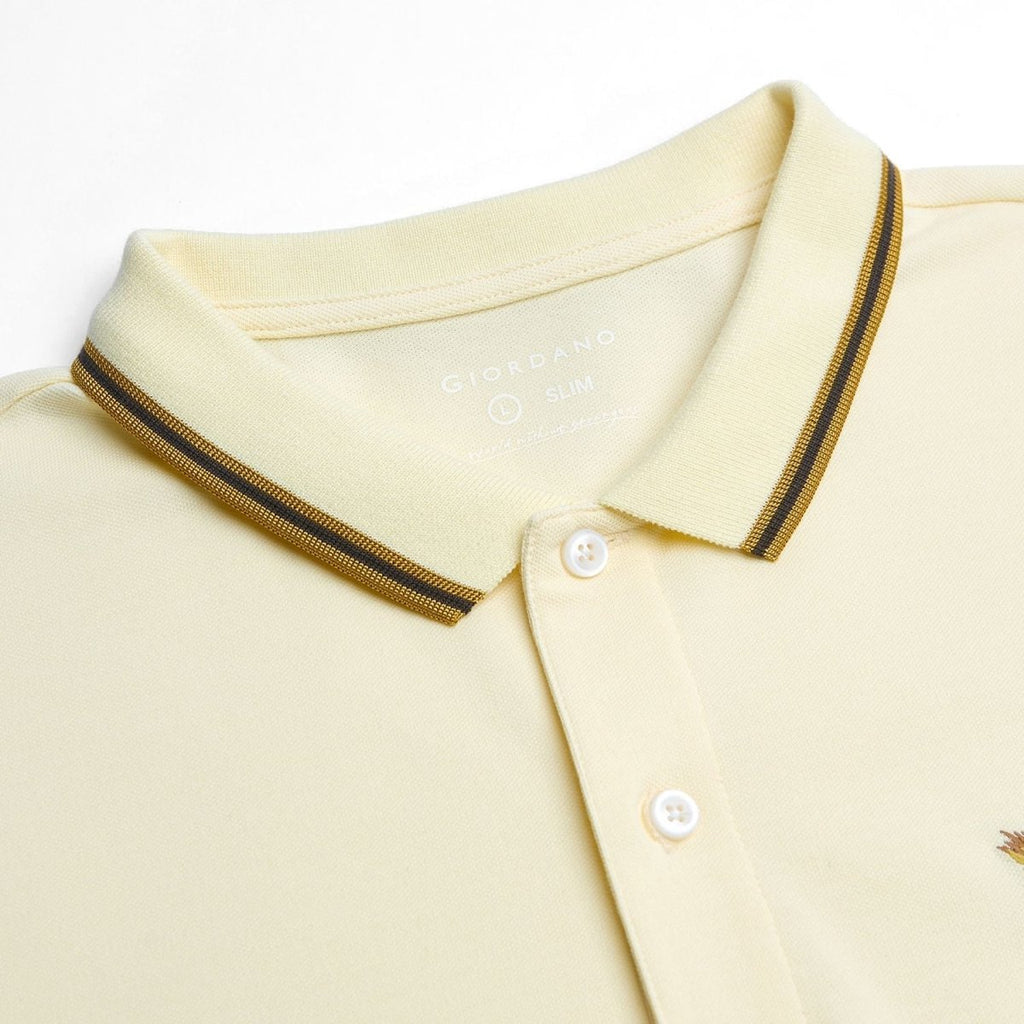 Giordano Men's Slim Fit Lycra Pique Polo Shirt - first_variant_option_2 Premium Polo for Giordano