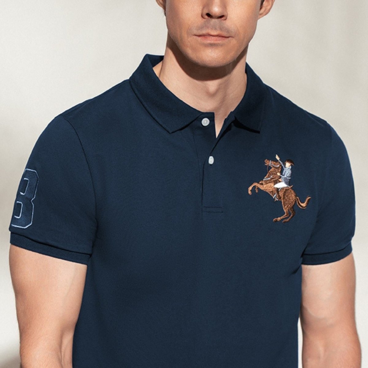 Giordano Men’S Slim Fit Napoleon Embroidery Lycra Pique Polo - first_variant_option_2 Premium Polo for Giordano