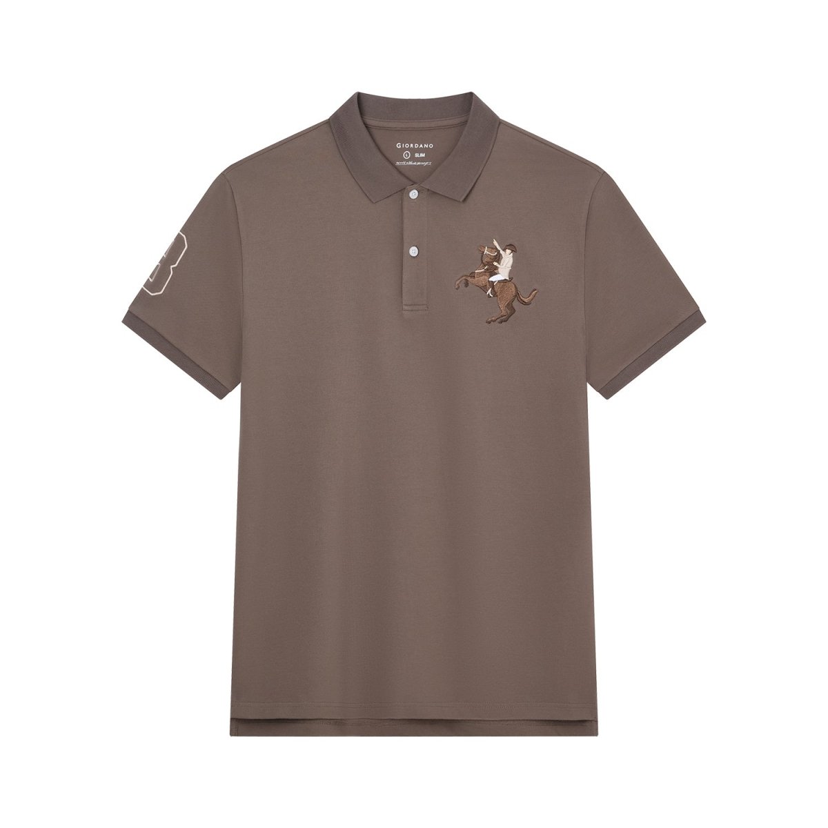 Giordano Men’S Slim Fit Napoleon Embroidery Lycra Pique Polo - first_variant_option_2 Premium Polo for Giordano