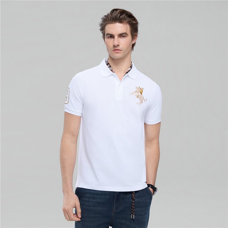 Giordano Men’S Slim Fit Napoleon Embroidery Lycra Pique Polo - first_variant_option_2 Premium Polo for Giordano