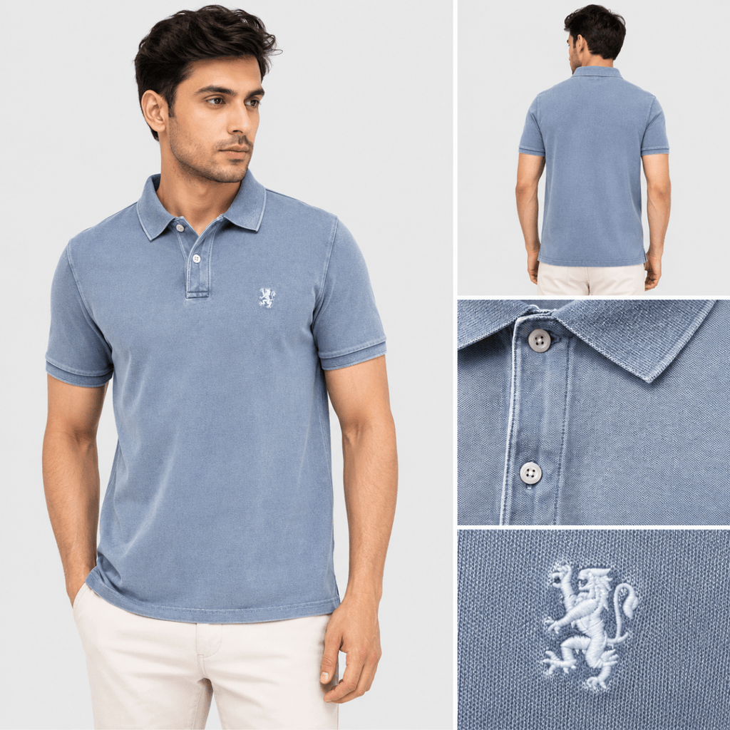 Giordano Men’s Slim Fit Pique Garment Dye Polo - Premium Polo