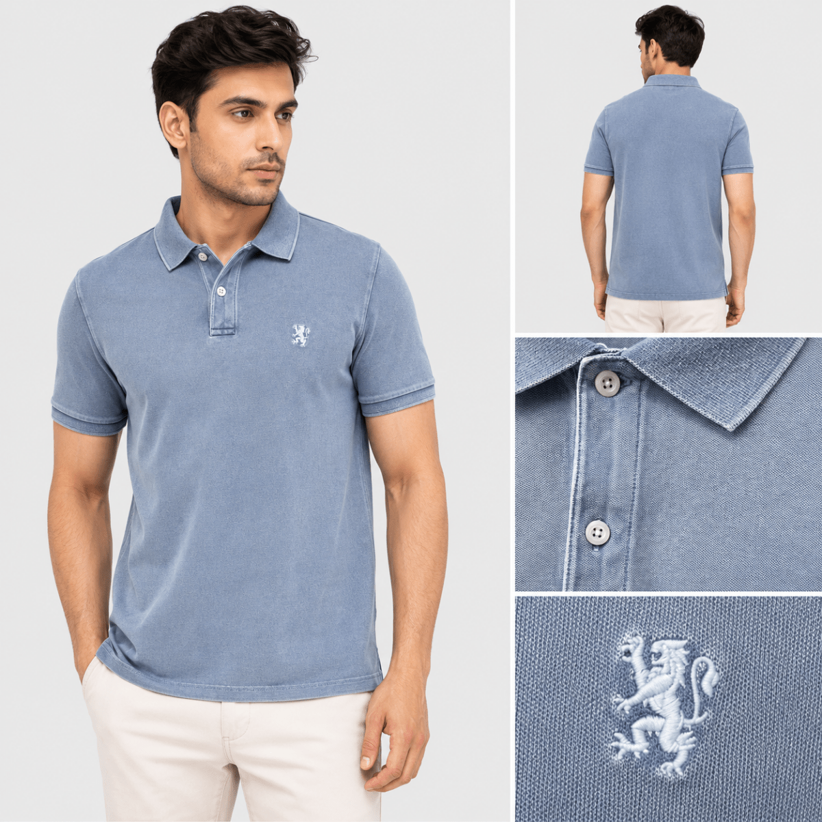 Giordano Men’s Slim Fit Pique Garment Dye Polo - Premium Polo