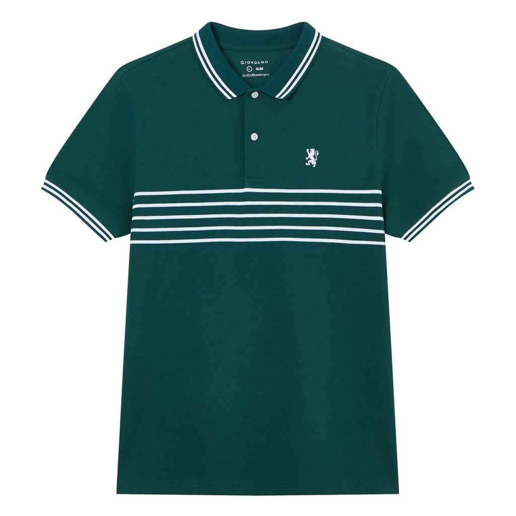 Giordano Men's Slim Fit Signature Striped Lion Polo - first_variant_option_2 Premium Polo for Giordano