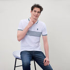 Giordano Men's Slim Fit Signature Striped Lion Polo - Premium Polo