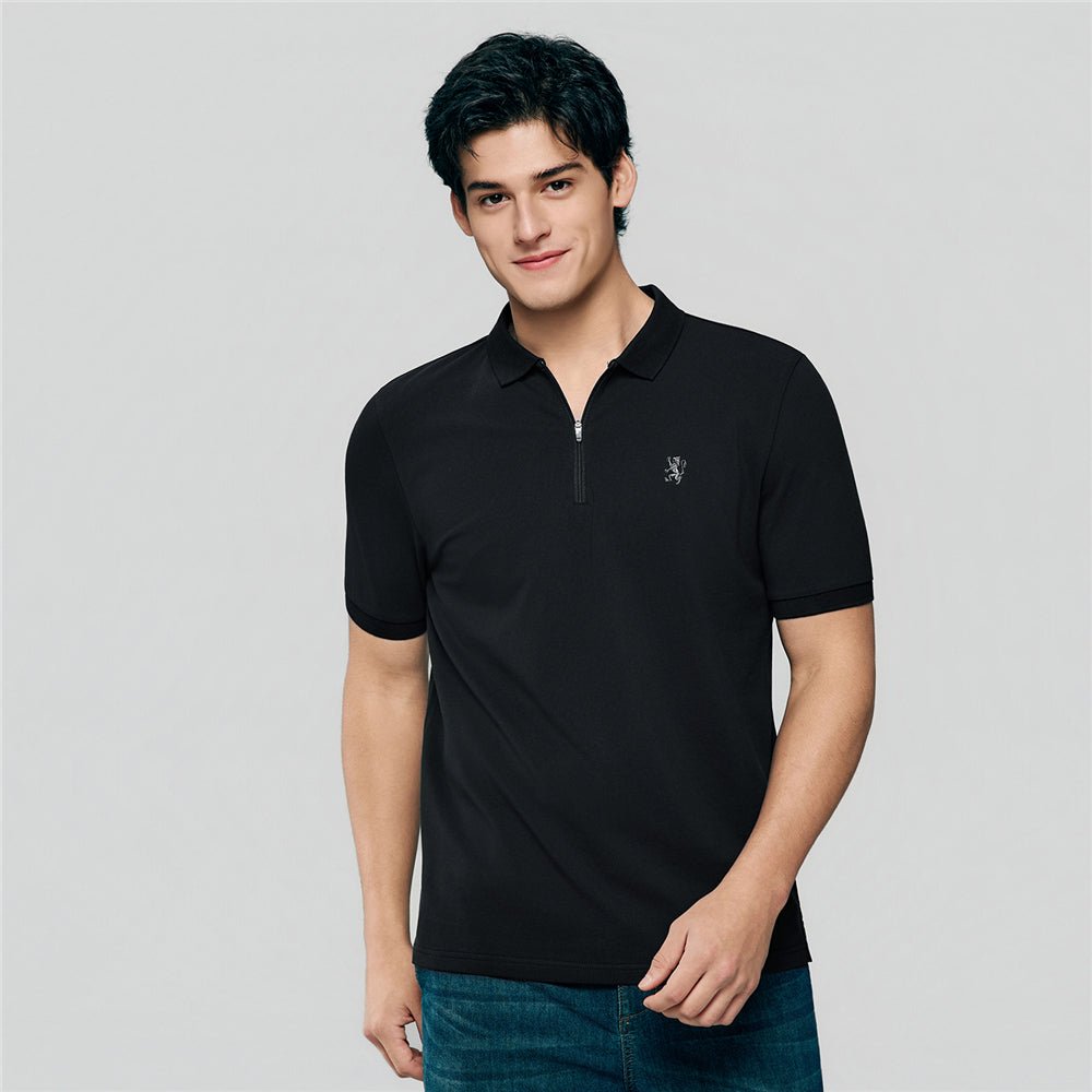 Giordano Men's Slim Fit Small Lion Zipper Polo - first_variant_option_2 Premium Polo for Giordano