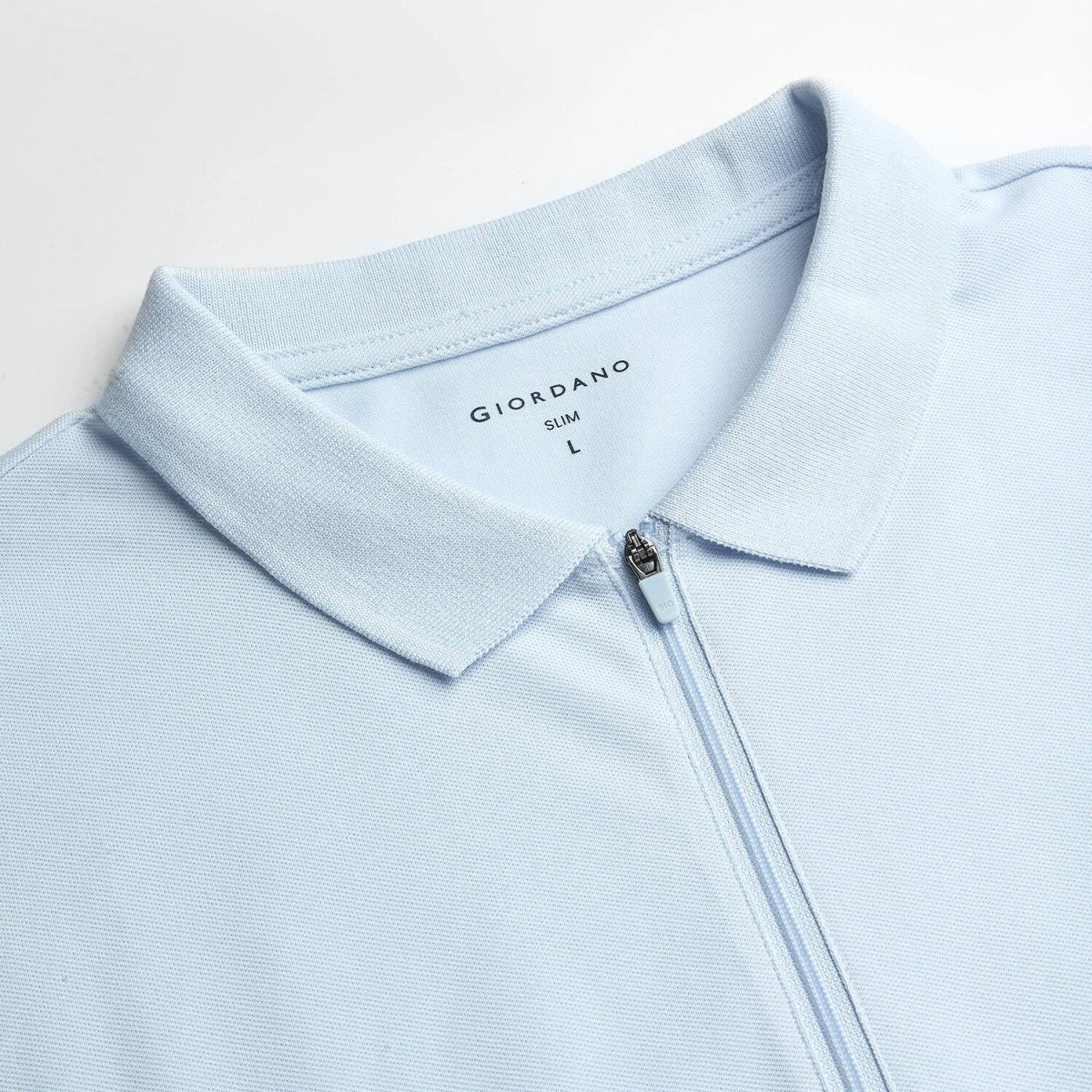 Giordano Men's Slim Fit Small Lion Zipper Polo - Premium Polo