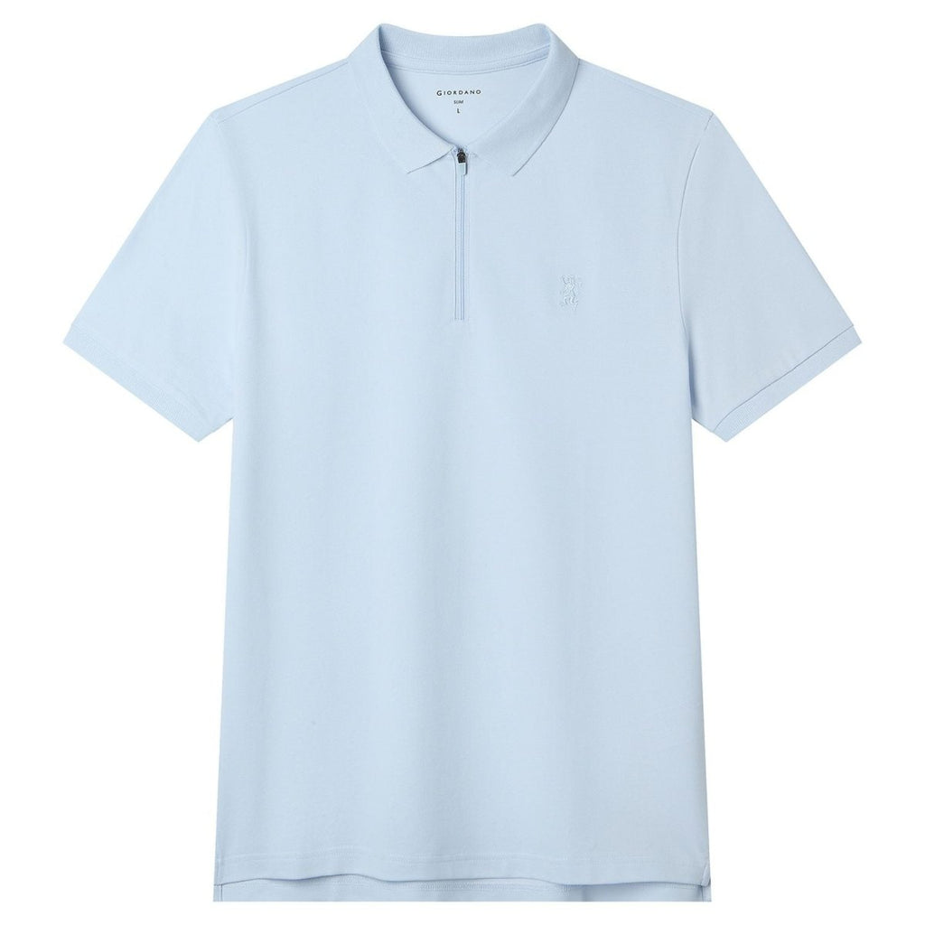 Giordano Men's Slim Fit Small Lion Zipper Polo - Premium Polo