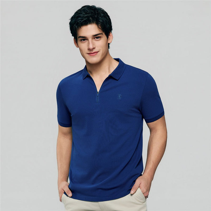 Giordano Men's Slim Fit Small Lion Zipper Polo - first_variant_option_2 Premium Polo for Giordano