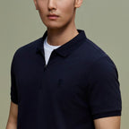 Giordano Men's Slim Fit Small Lion Zipper Polo - Premium Polo