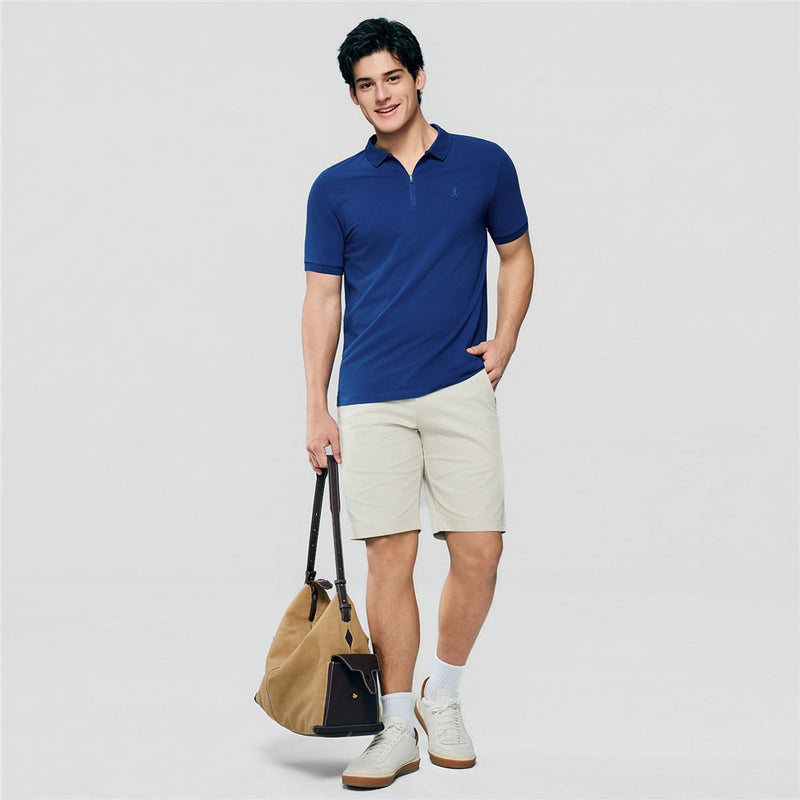 Giordano Men's Slim Fit Small Lion Zipper Polo - first_variant_option_2 Premium Polo for Giordano