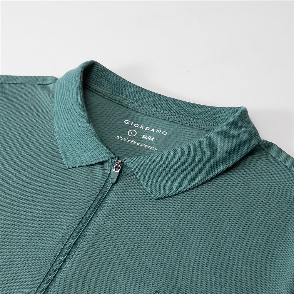 Giordano Men's Slim Fit Small Lion Zipper Polo - first_variant_option_2 Premium Polo for Giordano