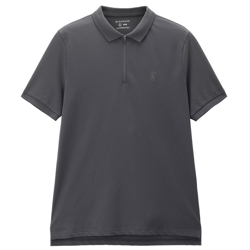Giordano Men's Slim Fit Small Lion Zipper Polo - first_variant_option_2 Premium Polo for Giordano
