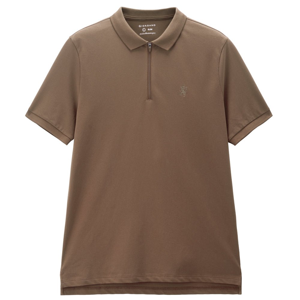 Giordano Men's Slim Fit Small Lion Zipper Polo - first_variant_option_2 Premium Polo for Giordano