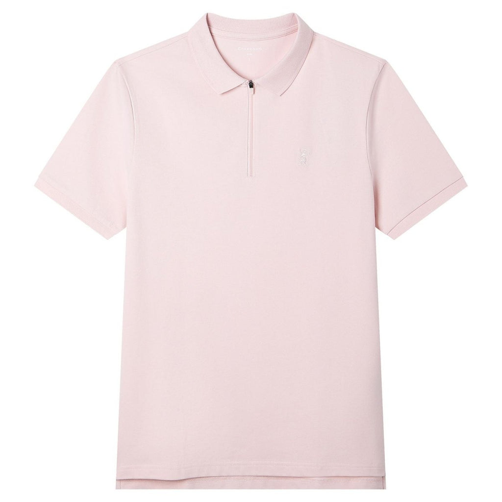 Giordano Men's Slim Fit Small Lion Zipper Polo - Premium Polo