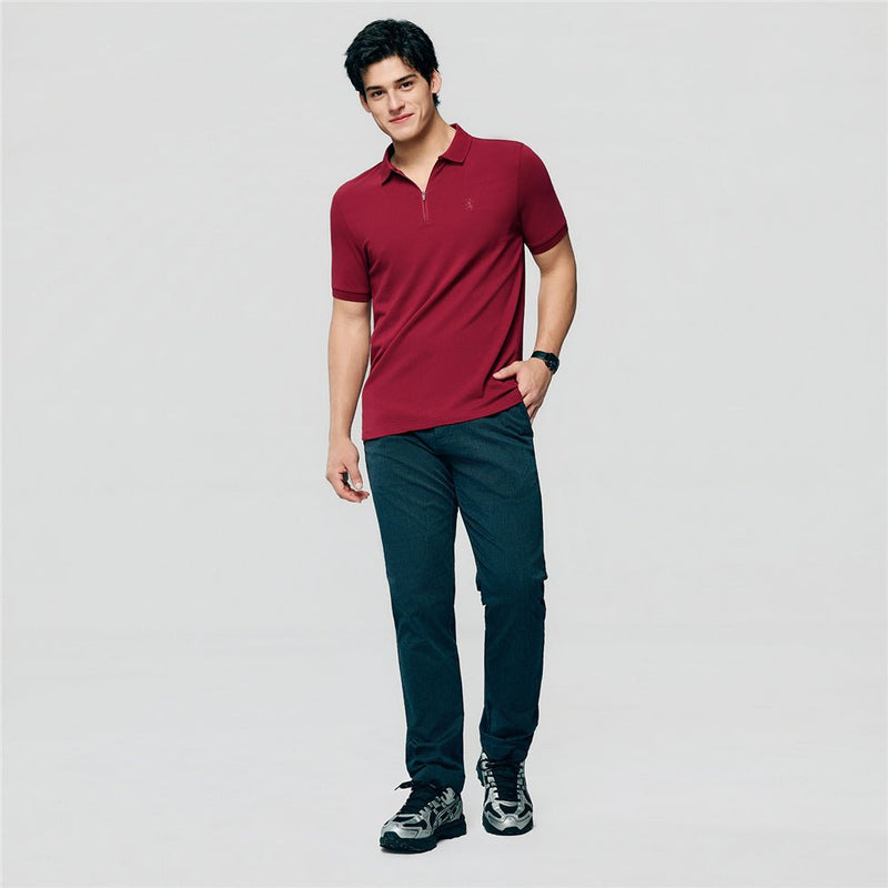 Giordano Men's Slim Fit Small Lion Zipper Polo - first_variant_option_2 Premium Polo for Giordano