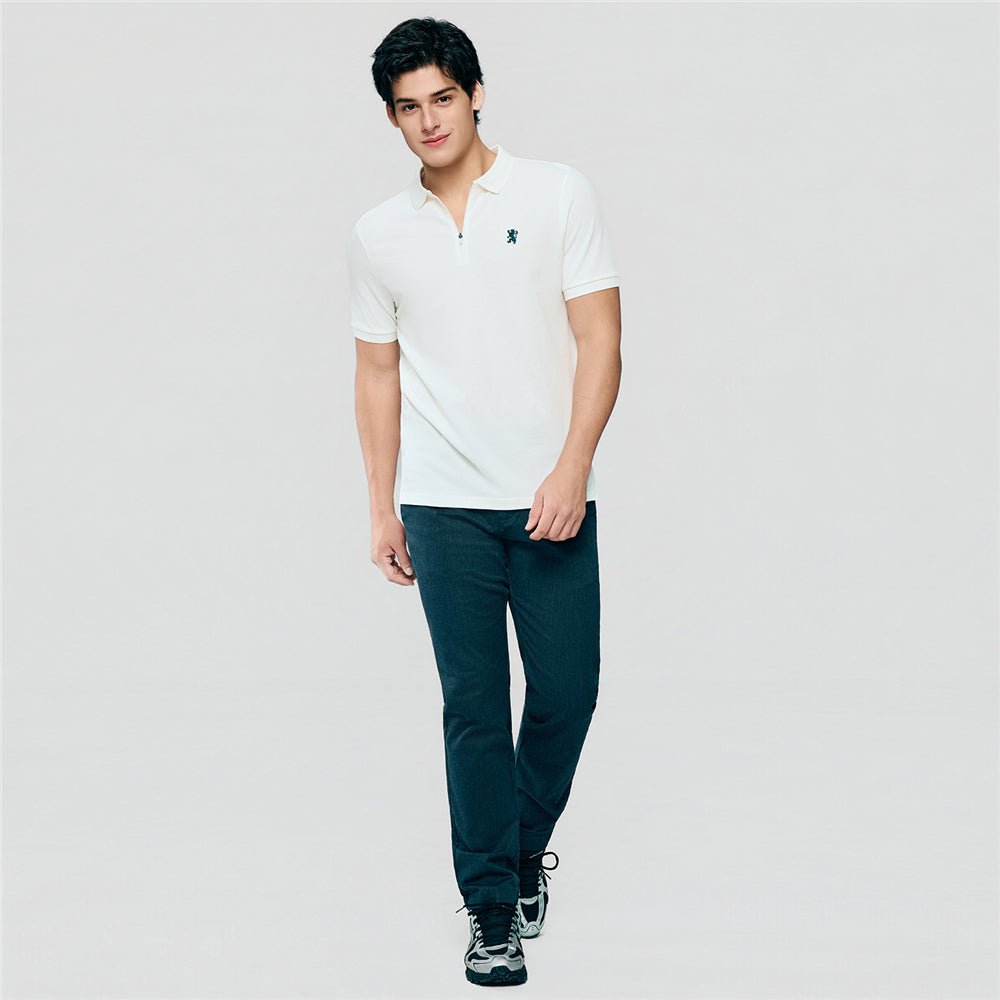 Giordano Men's Slim Fit Small Lion Zipper Polo - first_variant_option_2 Premium Polo for Giordano