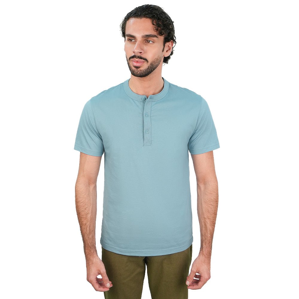 Giordano Men’s Slim Henley Short - Sleeve Button Front Tee - first_variant_option_2 Premium Tee for Giordano