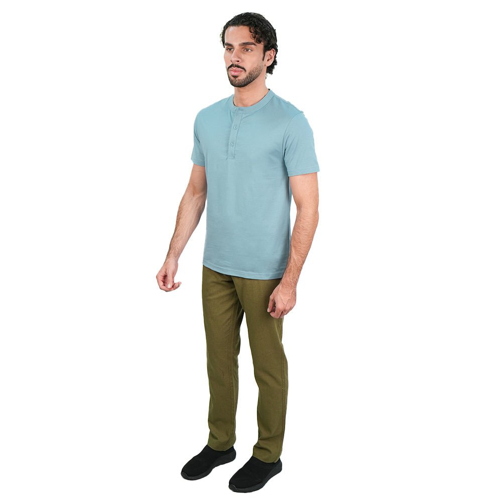 Giordano Men’s Slim Henley Short - Sleeve Button Front Tee - first_variant_option_2 Premium Tee for Giordano