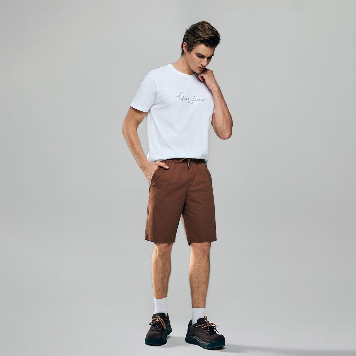 Giordano Men’s Slim Lightweight Twill Bermuda Shorts - first_variant_option_2 Premium Shorts for Giordano