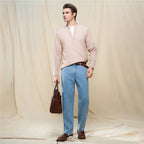 Giordano Men's Slim Linen Cotton Band Collar Shirt - first_variant_option_2 Premium Shirt for Giordano