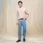 Giordano Men's Slim Linen Cotton Band Collar Shirt - first_variant_option_2 Premium Shirt for Giordano