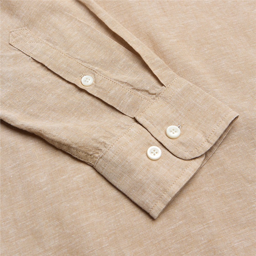 Giordano Men's Slim Linen Cotton Band Collar Shirt - first_variant_option_2 Premium Shirt for Giordano
