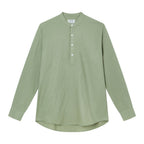 Giordano Men's Slim Linen Cotton Band Collar Shirt - Premium Shirts