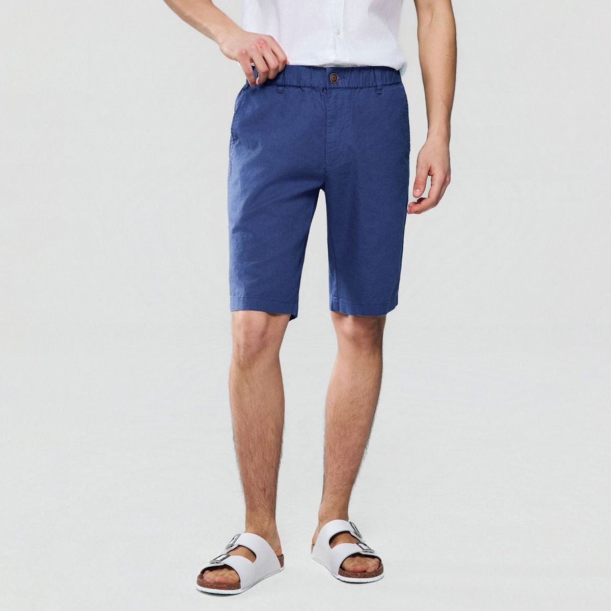 Giordano Men's Slim Linen Cotton Bermuda Shorts - Premium Shorts