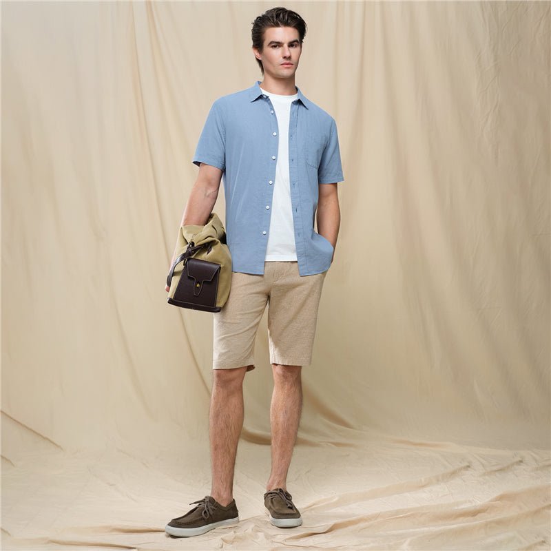 Giordano Men's Slim Linen Cotton Bermuda Shorts - first_variant_option_2 Premium Shorts for Giordano