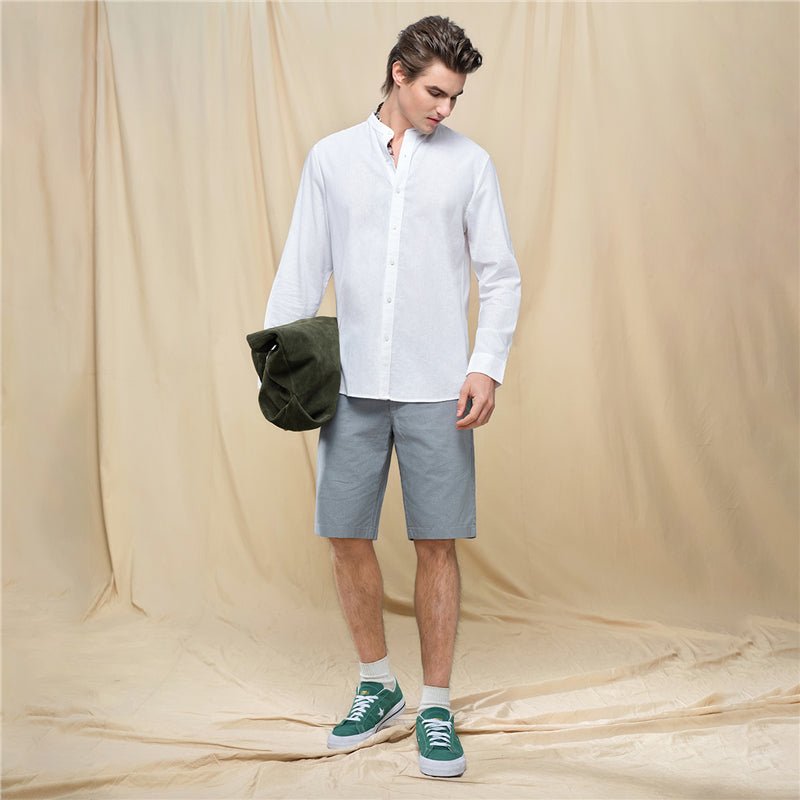 Giordano Men's Slim Linen Cotton Bermuda Shorts - first_variant_option_2 Premium Shorts for Giordano
