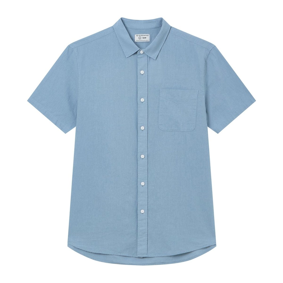 Giordano Men's Slim Linen Cotton Short-Sleeve Shirt - Premium Shirts