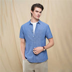 Giordano Men's Slim Linen Cotton Short - Sleeve Shirt - first_variant_option_2 Premium Shirt for Giordano