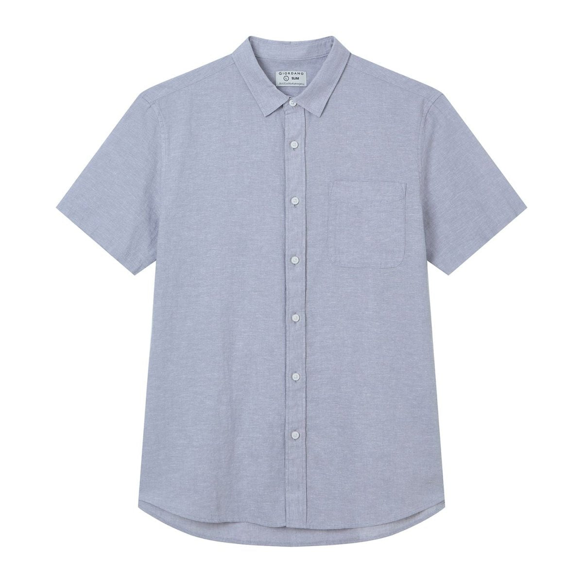 Giordano Men's Slim Linen Cotton Short-Sleeve Shirt - Premium Shirts