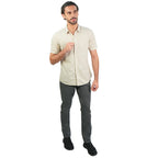 Giordano Men's Slim Linen Cotton Short - Sleeve Shirt - first_variant_option_2 Premium Shirts for Giordano