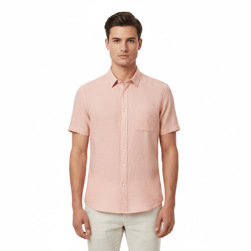 Giordano Men's Slim Linen Cotton Short - Sleeve Shirt - first_variant_option_2 Premium Shirts for Giordano