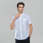 Giordano Men's Slim Linen Cotton Short - Sleeve Shirt - first_variant_option_2 Premium Shirt for Giordano