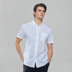 Giordano Men's Slim Linen Cotton Short - Sleeve Shirt - first_variant_option_2 Premium Shirt for Giordano