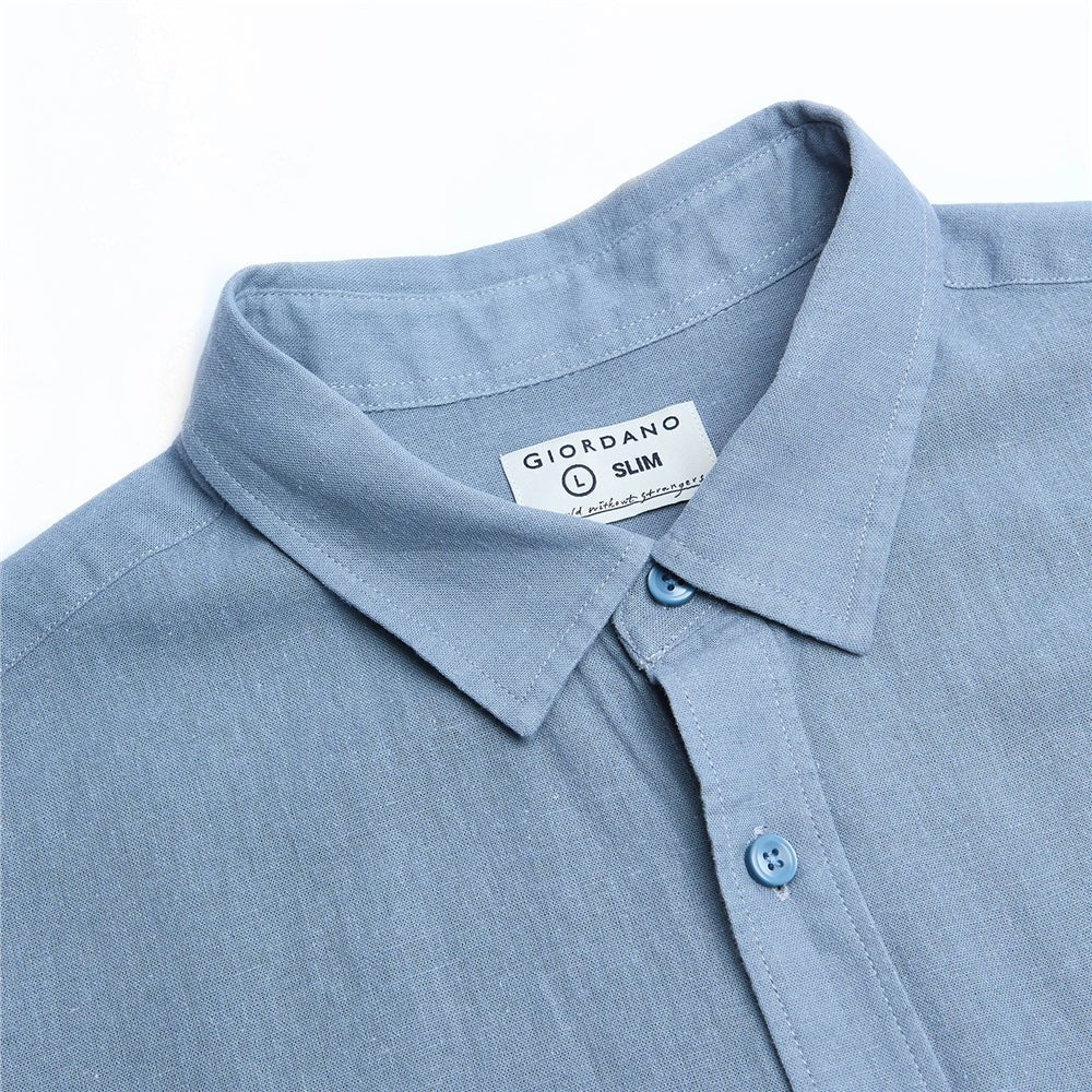 Giordano Men's Slim Linen Cotton Solid Shirt - first_variant_option_2 Premium Shirt for Giordano