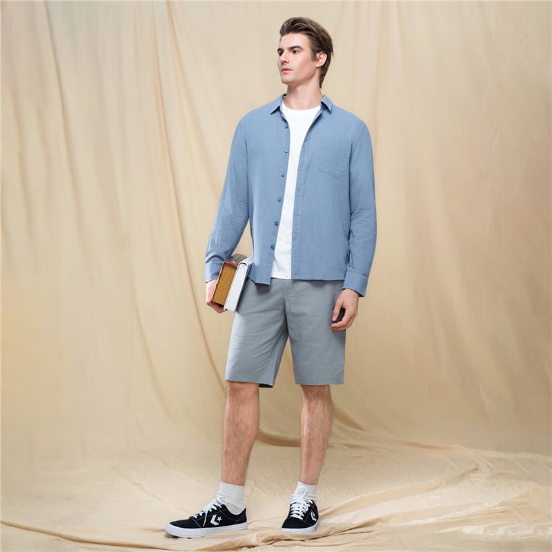 Giordano Men's Slim Linen Cotton Solid Shirt - first_variant_option_2 Premium Shirt for Giordano