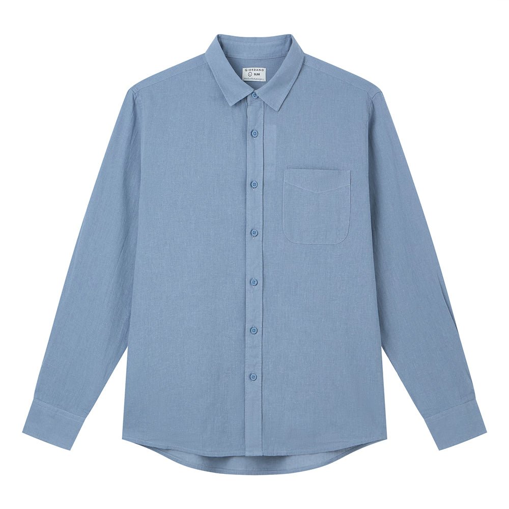 Giordano Men's Slim Linen Cotton Solid Shirt - first_variant_option_2 Premium Shirt for Giordano