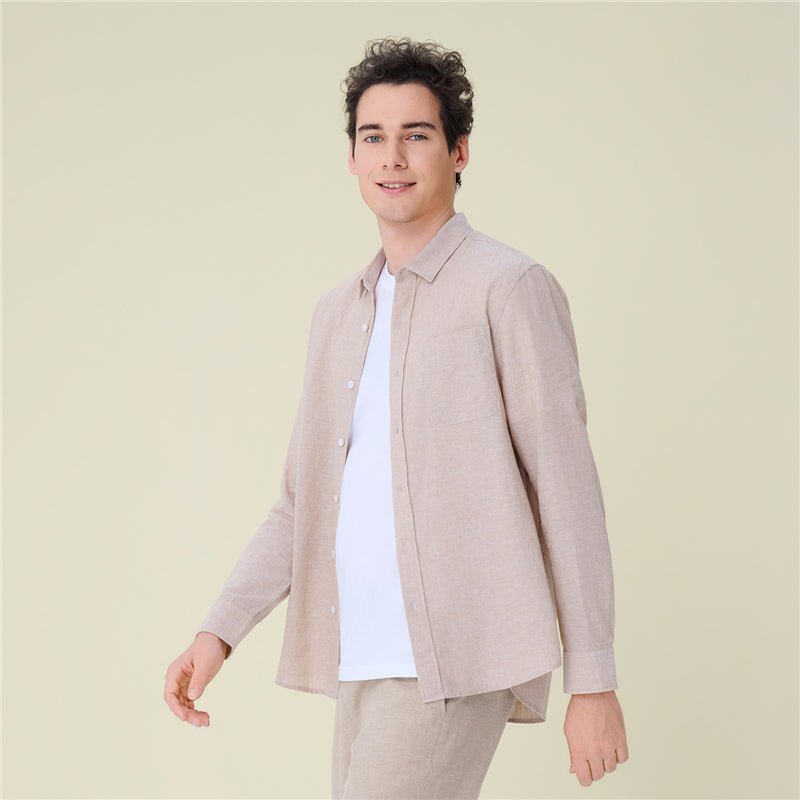 Giordano Men's Slim Linen Cotton Solid Shirt - first_variant_option_2 Premium Shirt for Giordano