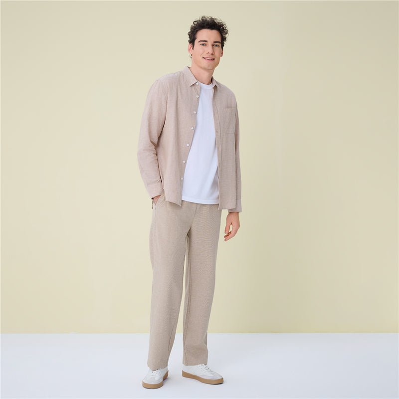 Giordano Men's Slim Linen Cotton Solid Shirt - first_variant_option_2 Premium Shirt for Giordano