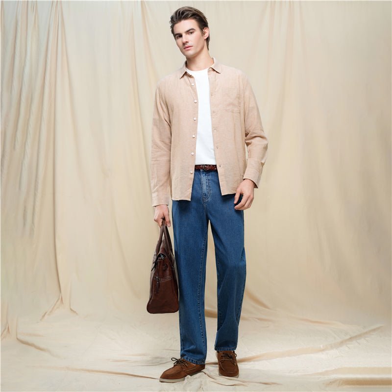 Giordano Men's Slim Linen Cotton Solid Shirt - first_variant_option_2 Premium Shirt for Giordano