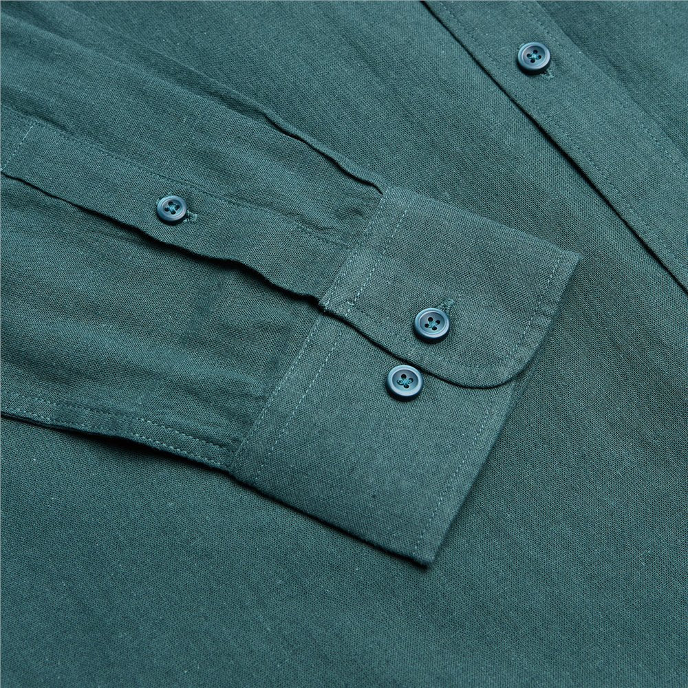 Giordano Men's Slim Linen Cotton Solid Shirt - Premium Shirts