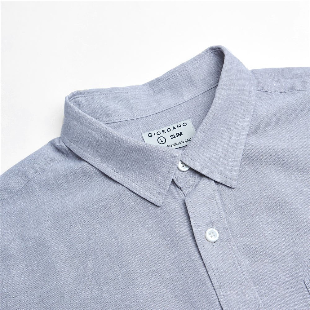 Giordano Men's Slim Linen Cotton Solid Shirt - first_variant_option_2 Premium Shirt for Giordano